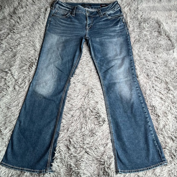 Silver Jeans Womens 33 Suki Mid Boot Bootcut Mid Rise Whiskered Denim Plus - Picture 1 of 12